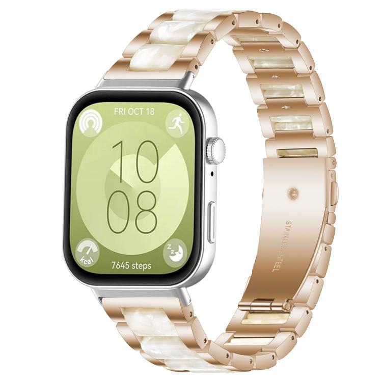 Bracelet de montre xDfind à trois perles en résine et métal, For Huawei Watch Fit4 / Fit4 Pro / Fit3, For Huawei Band 10 / 9 / 8