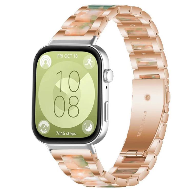 Bracelet de montre xDfind à trois perles en résine et métal, For Huawei Watch Fit4 / Fit4 Pro / Fit3, For Huawei Band 10 / 9 / 8