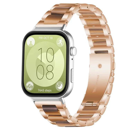 Bracelet de montre xDfind à trois perles en résine et métal, For Huawei Watch Fit4 / Fit4 Pro / Fit3, For Huawei Band 10 / 9 / 8