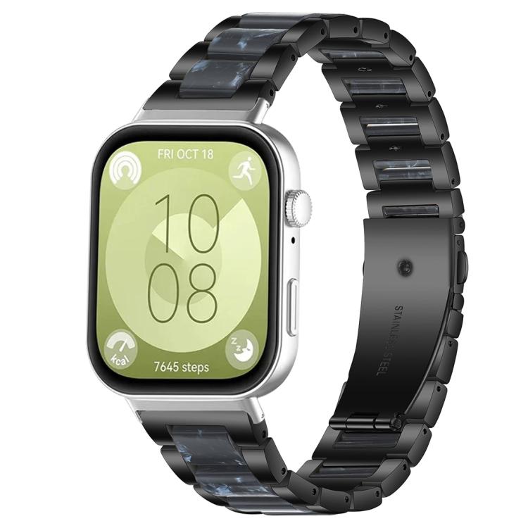 Bracelet de montre xDfind à trois perles en résine et métal, For Huawei Watch Fit4 / Fit4 Pro / Fit3, For Huawei Band 10 / 9 / 8