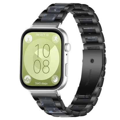 Bracelet de montre xDfind à trois perles en résine et métal, For Huawei Watch Fit4 / Fit4 Pro / Fit3, For Huawei Band 10 / 9 / 8