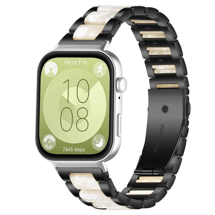 Bracelet de montre xDfind à trois perles en résine et métal, For Huawei Watch Fit4 / Fit4 Pro / Fit3, For Huawei Band 10 / 9 / 8