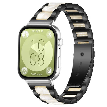 Bracelet de montre xDfind à trois perles en résine et métal, For Huawei Watch Fit4 / Fit4 Pro / Fit3, For Huawei Band 10 / 9 / 8