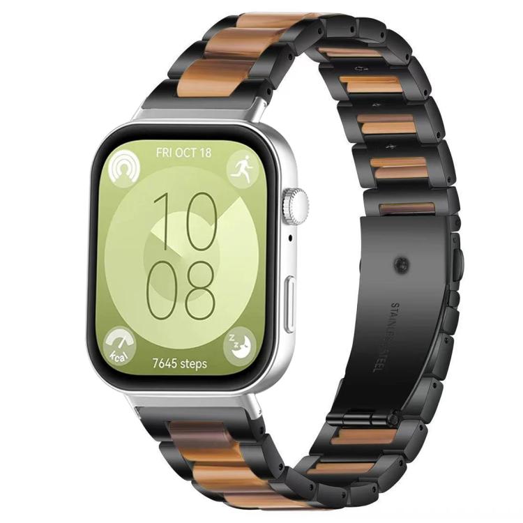 Bracelet de montre xDfind à trois perles en résine et métal, For Huawei Watch Fit4 / Fit4 Pro / Fit3, For Huawei Band 10 / 9 / 8