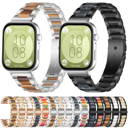 Bracelet de montre xDfind à trois perles en résine et métal, For Huawei Watch Fit4 / Fit4 Pro / Fit3, For Huawei Band 10 / 9 / 8