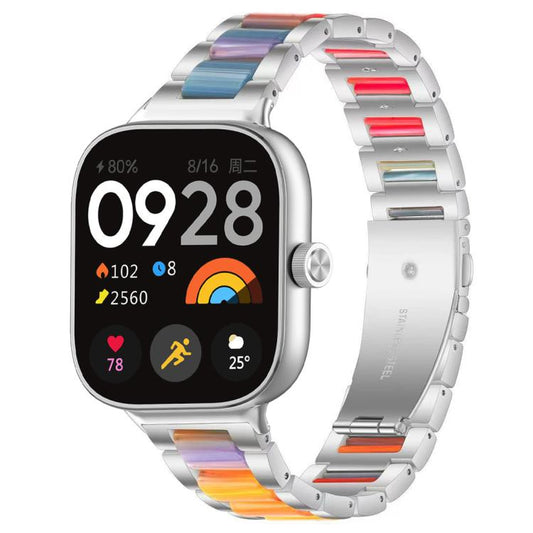 Bracelet de montre xDfind à trois perles en résine et métal, For Redmi Watch6/5/4/Xiaomi Band 9 Pro/8 Pro, For Xiaomi Smart Band 10 / 9 / 8, For Redmi Watch 3