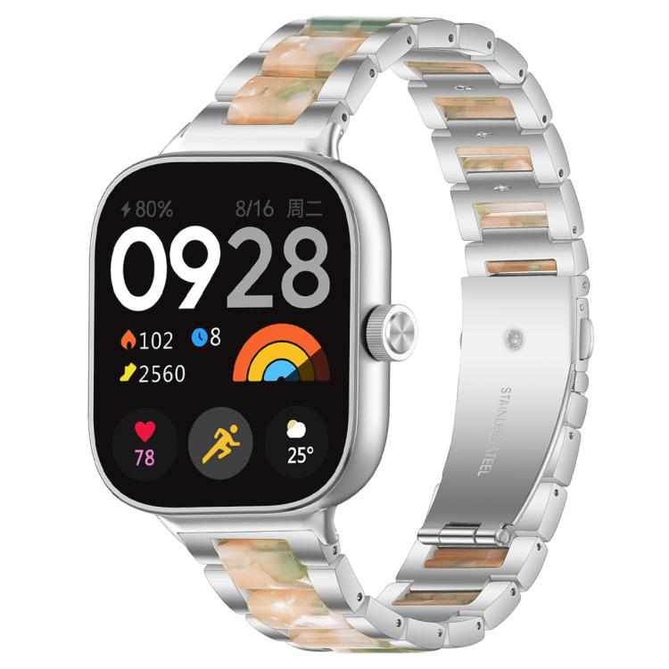 Bracelet de montre xDfind à trois perles en résine et métal, For Redmi Watch6/5/4/Xiaomi Band 9 Pro/8 Pro, For Xiaomi Smart Band 10 / 9 / 8, For Redmi Watch 3