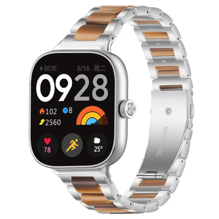 Bracelet de montre xDfind à trois perles en résine et métal, For Redmi Watch6/5/4/Xiaomi Band 9 Pro/8 Pro, For Xiaomi Smart Band 10 / 9 / 8, For Redmi Watch 3