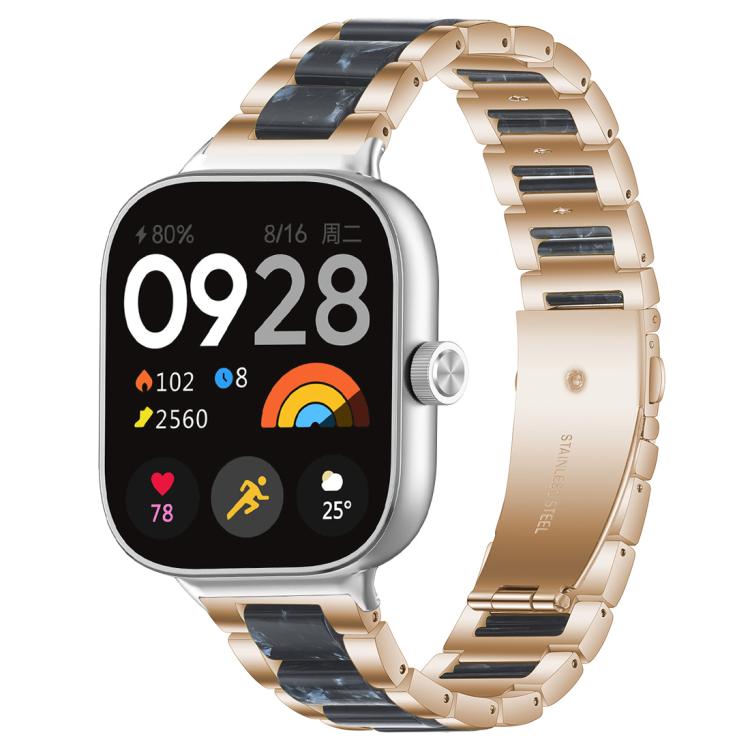 Bracelet de montre xDfind à trois perles en résine et métal, For Redmi Watch6/5/4/Xiaomi Band 9 Pro/8 Pro, For Xiaomi Smart Band 10 / 9 / 8, For Redmi Watch 3