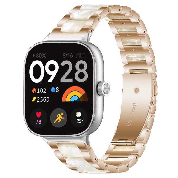 Bracelet de montre xDfind à trois perles en résine et métal, For Redmi Watch6/5/4/Xiaomi Band 9 Pro/8 Pro, For Xiaomi Smart Band 10 / 9 / 8, For Redmi Watch 3