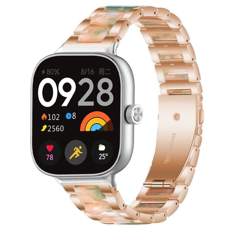 Bracelet de montre xDfind à trois perles en résine et métal, For Redmi Watch6/5/4/Xiaomi Band 9 Pro/8 Pro, For Xiaomi Smart Band 10 / 9 / 8, For Redmi Watch 3