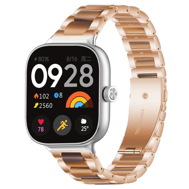 Bracelet de montre xDfind à trois perles en résine et métal, For Redmi Watch6/5/4/Xiaomi Band 9 Pro/8 Pro, For Xiaomi Smart Band 10 / 9 / 8, For Redmi Watch 3