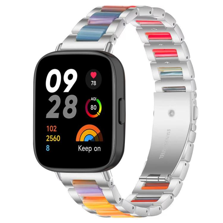 Bracelet de montre xDfind à trois perles en résine et métal, For Redmi Watch6/5/4/Xiaomi Band 9 Pro/8 Pro, For Xiaomi Smart Band 10 / 9 / 8, For Redmi Watch 3