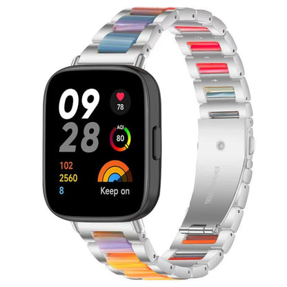 Bracelet de montre xDfind à trois perles en résine et métal, For Redmi Watch6/5/4/Xiaomi Band 9 Pro/8 Pro, For Xiaomi Smart Band 10 / 9 / 8, For Redmi Watch 3