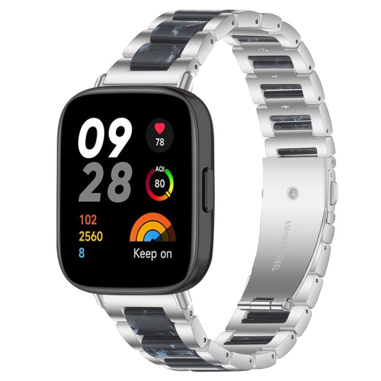Bracelet de montre xDfind à trois perles en résine et métal, For Redmi Watch6/5/4/Xiaomi Band 9 Pro/8 Pro, For Xiaomi Smart Band 10 / 9 / 8, For Redmi Watch 3