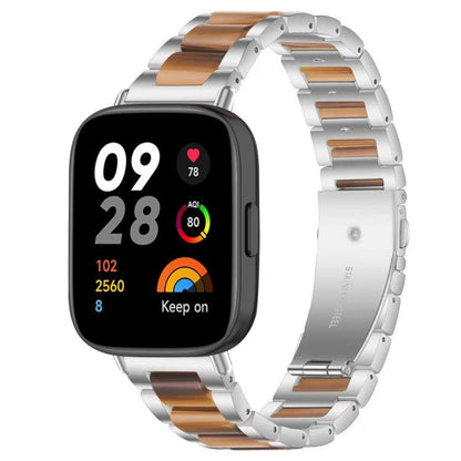 Bracelet de montre xDfind à trois perles en résine et métal, For Redmi Watch6/5/4/Xiaomi Band 9 Pro/8 Pro, For Xiaomi Smart Band 10 / 9 / 8, For Redmi Watch 3