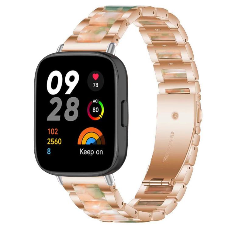 Bracelet de montre xDfind à trois perles en résine et métal, For Redmi Watch6/5/4/Xiaomi Band 9 Pro/8 Pro, For Xiaomi Smart Band 10 / 9 / 8, For Redmi Watch 3