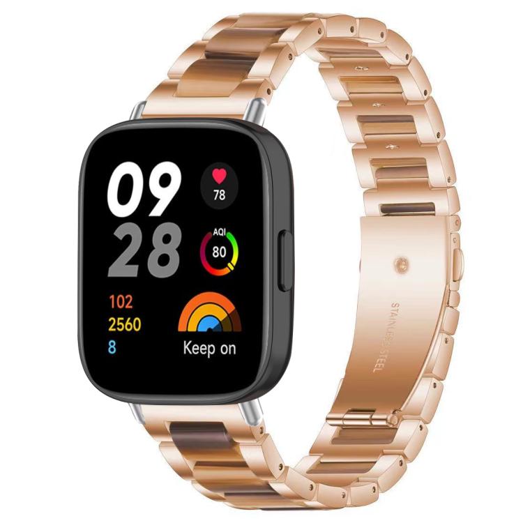 Bracelet de montre xDfind à trois perles en résine et métal, For Redmi Watch6/5/4/Xiaomi Band 9 Pro/8 Pro, For Xiaomi Smart Band 10 / 9 / 8, For Redmi Watch 3