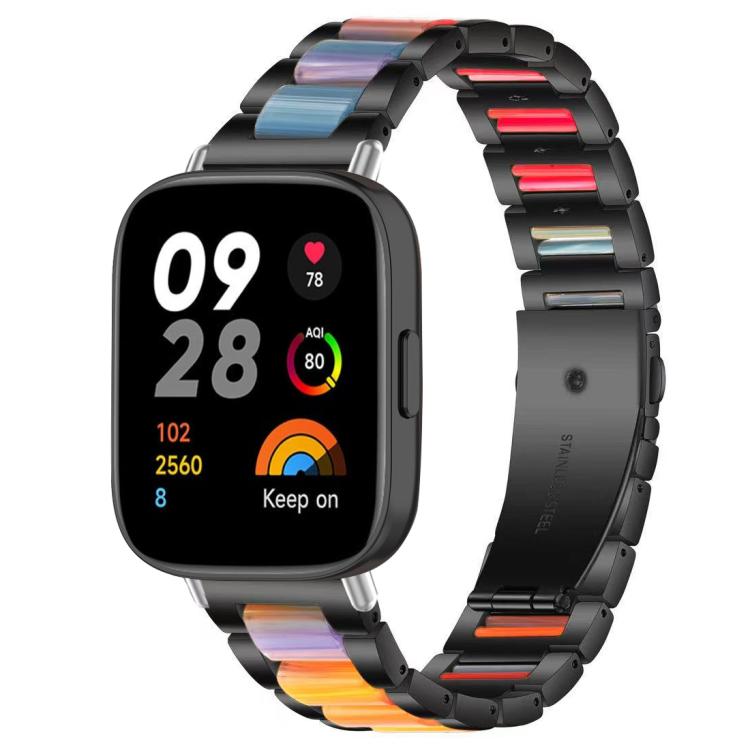 Bracelet de montre xDfind à trois perles en résine et métal, For Redmi Watch6/5/4/Xiaomi Band 9 Pro/8 Pro, For Xiaomi Smart Band 10 / 9 / 8, For Redmi Watch 3