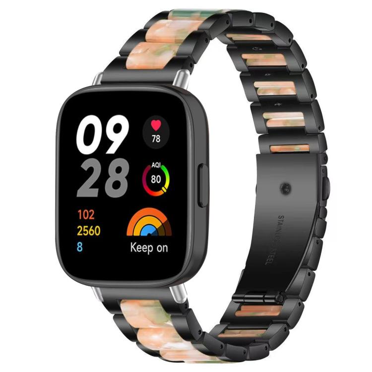 Bracelet de montre xDfind à trois perles en résine et métal, For Redmi Watch6/5/4/Xiaomi Band 9 Pro/8 Pro, For Xiaomi Smart Band 10 / 9 / 8, For Redmi Watch 3