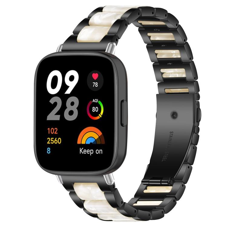 Bracelet de montre xDfind à trois perles en résine et métal, For Redmi Watch6/5/4/Xiaomi Band 9 Pro/8 Pro, For Xiaomi Smart Band 10 / 9 / 8, For Redmi Watch 3
