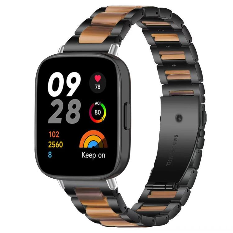 Bracelet de montre xDfind à trois perles en résine et métal, For Redmi Watch6/5/4/Xiaomi Band 9 Pro/8 Pro, For Xiaomi Smart Band 10 / 9 / 8, For Redmi Watch 3