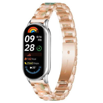 Bracelet de montre xDfind à trois perles en résine et métal, For Redmi Watch6/5/4/Xiaomi Band 9 Pro/8 Pro, For Xiaomi Smart Band 10 / 9 / 8, For Redmi Watch 3