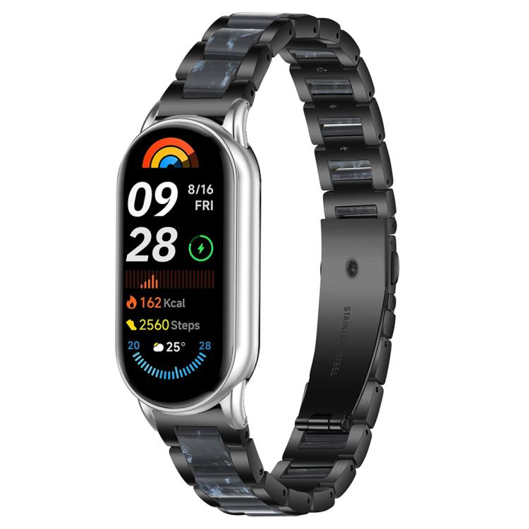 Bracelet de montre xDfind à trois perles en résine et métal, For Redmi Watch6/5/4/Xiaomi Band 9 Pro/8 Pro, For Xiaomi Smart Band 10 / 9 / 8, For Redmi Watch 3