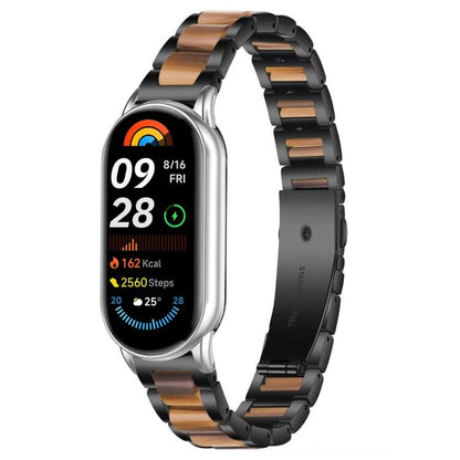 Bracelet de montre xDfind à trois perles en résine et métal, For Redmi Watch6/5/4/Xiaomi Band 9 Pro/8 Pro, For Xiaomi Smart Band 10 / 9 / 8, For Redmi Watch 3