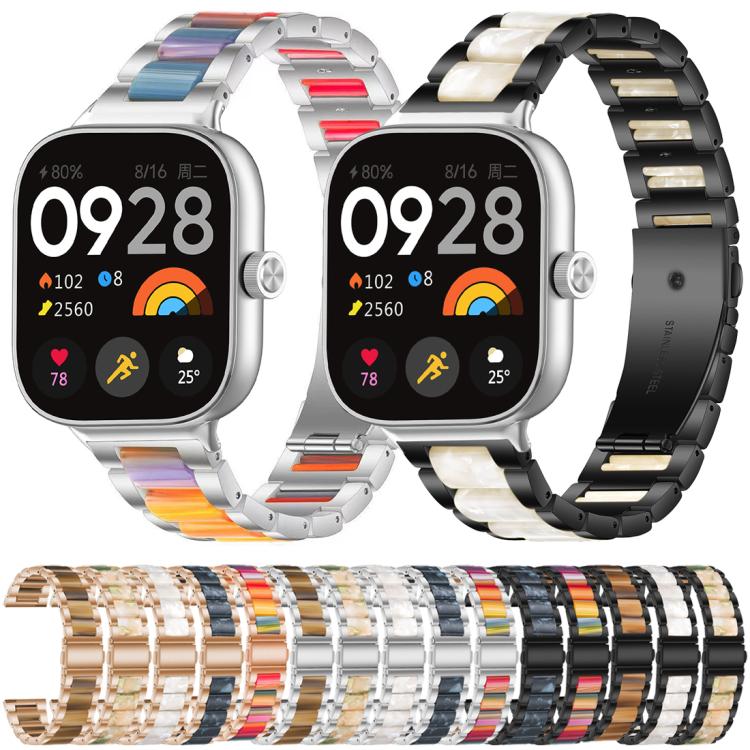 Bracelet de montre xDfind à trois perles en résine et métal, For Redmi Watch6/5/4/Xiaomi Band 9 Pro/8 Pro, For Xiaomi Smart Band 10 / 9 / 8, For Redmi Watch 3