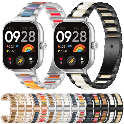 Bracelet de montre xDfind à trois perles en résine et métal, For Redmi Watch6/5/4/Xiaomi Band 9 Pro/8 Pro, For Xiaomi Smart Band 10 / 9 / 8, For Redmi Watch 3
