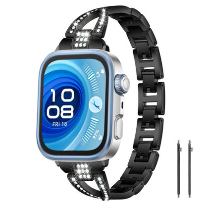 Bracelet de montre en métal xDfind à une rangée de diamants en forme de X, 22mm, 20mm, 18mm