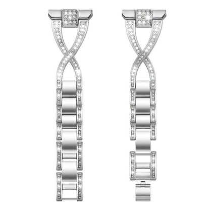 Bracelet de montre en métal xDfind à une rangée de diamants en forme de X, 22mm, 20mm, 18mm