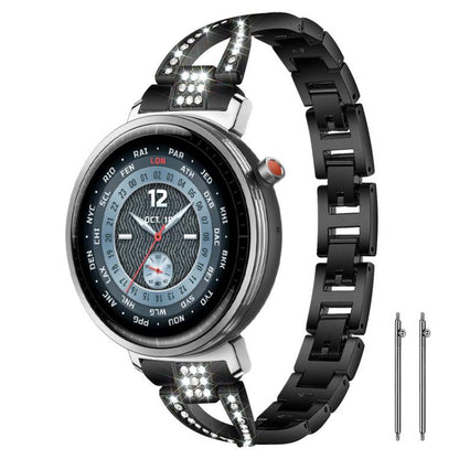 Bracelet de montre en métal xDfind à une rangée de diamants en forme de X, 22mm, 20mm, 18mm