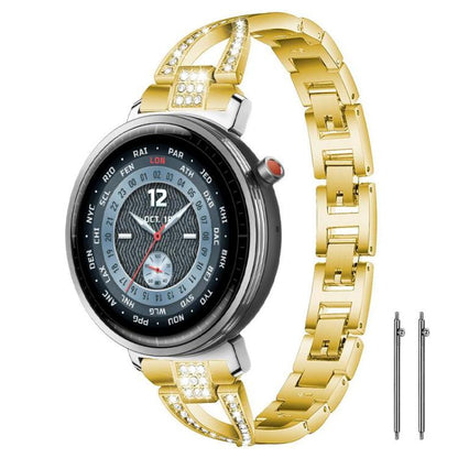 Bracelet de montre en métal xDfind à une rangée de diamants en forme de X, 22mm, 20mm, 18mm