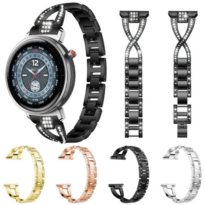 Bracelet de montre en métal xDfind à une rangée de diamants en forme de X, 22mm, 20mm, 18mm