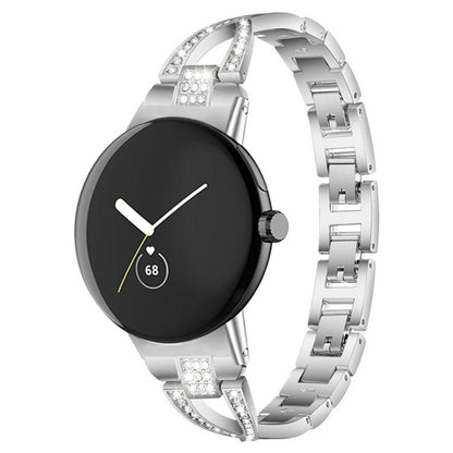 Bracelet de montre en métal xDfind à une rangée de diamants en forme de X, For Google Pixel Watch 4 / 3 / 2 / 1 41mm