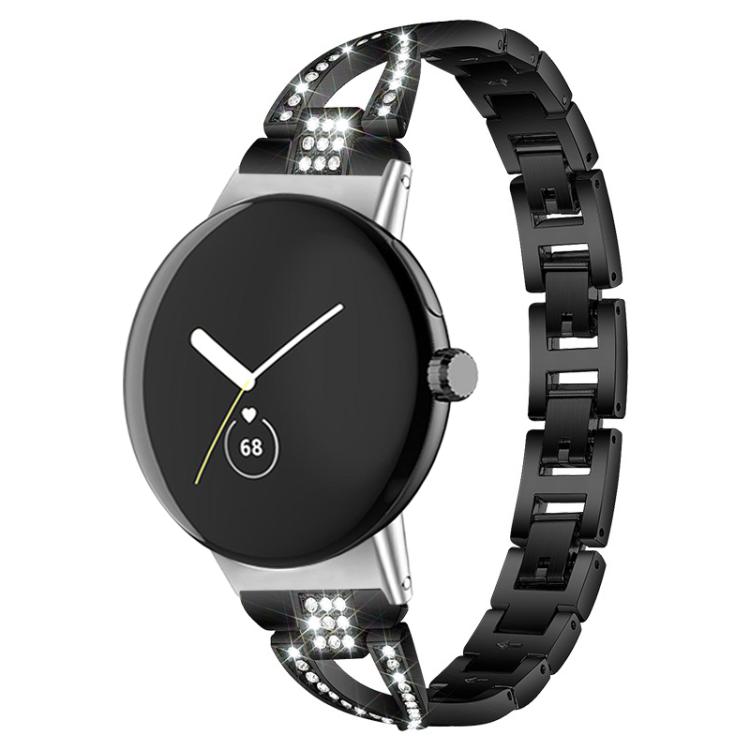 Bracelet de montre en métal xDfind à une rangée de diamants en forme de X, For Google Pixel Watch 4 / 3 / 2 / 1 41mm