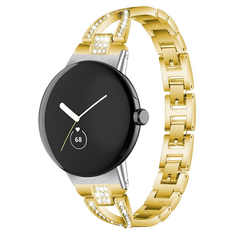 Bracelet de montre en métal xDfind à une rangée de diamants en forme de X, For Google Pixel Watch 4 / 3 / 2 / 1 41mm