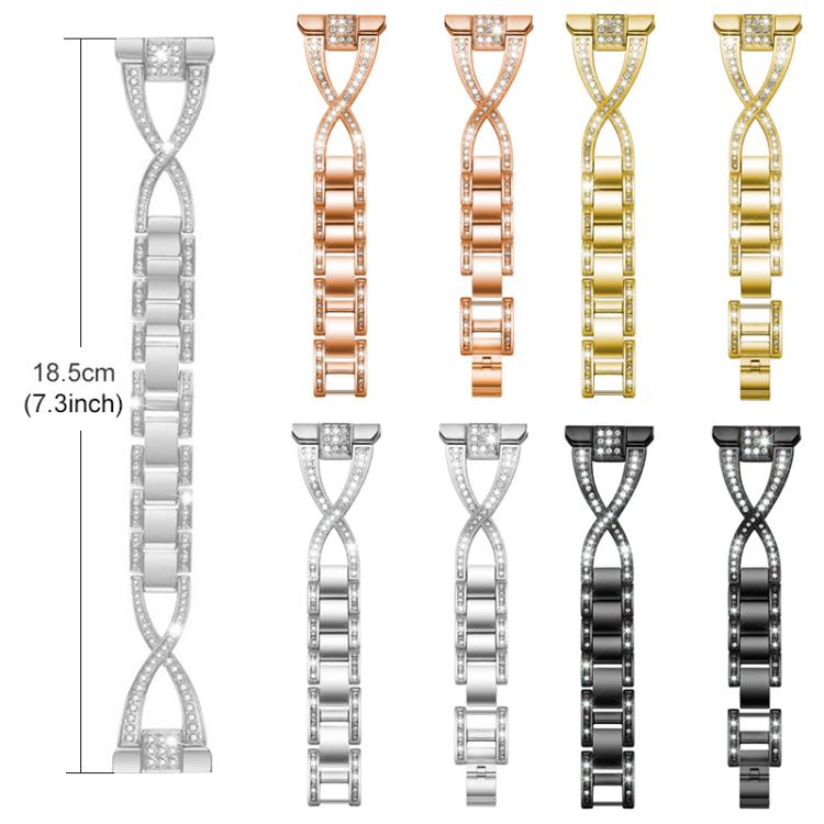 Bracelet de montre en métal xDfind à une rangée de diamants en forme de X, For Google Pixel Watch 4 / 3 / 2 / 1 41mm