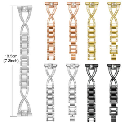 Bracelet de montre en métal xDfind à une rangée de diamants en forme de X, For Google Pixel Watch 4 / 3 / 2 / 1 41mm