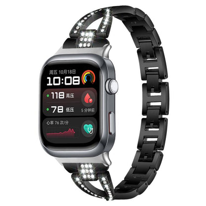 Bracelet de montre en métal xDfind à une rangée de diamants en forme de X, For Huawei Watch D2