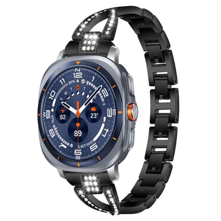 Bracelet de montre en métal xDfind à une rangée de diamants en forme de X, For Samsung Galaxy Watch Ultra/Ultra 2025, For Samsung Galaxy Watch8 / 8 Classic, For Samsung Galaxy Watch 7 / 6 / 5 / FE