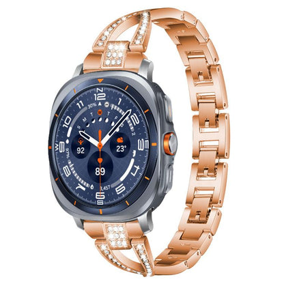 Bracelet de montre en métal xDfind à une rangée de diamants en forme de X, For Samsung Galaxy Watch Ultra/Ultra 2025, For Samsung Galaxy Watch8 / 8 Classic, For Samsung Galaxy Watch 7 / 6 / 5 / FE