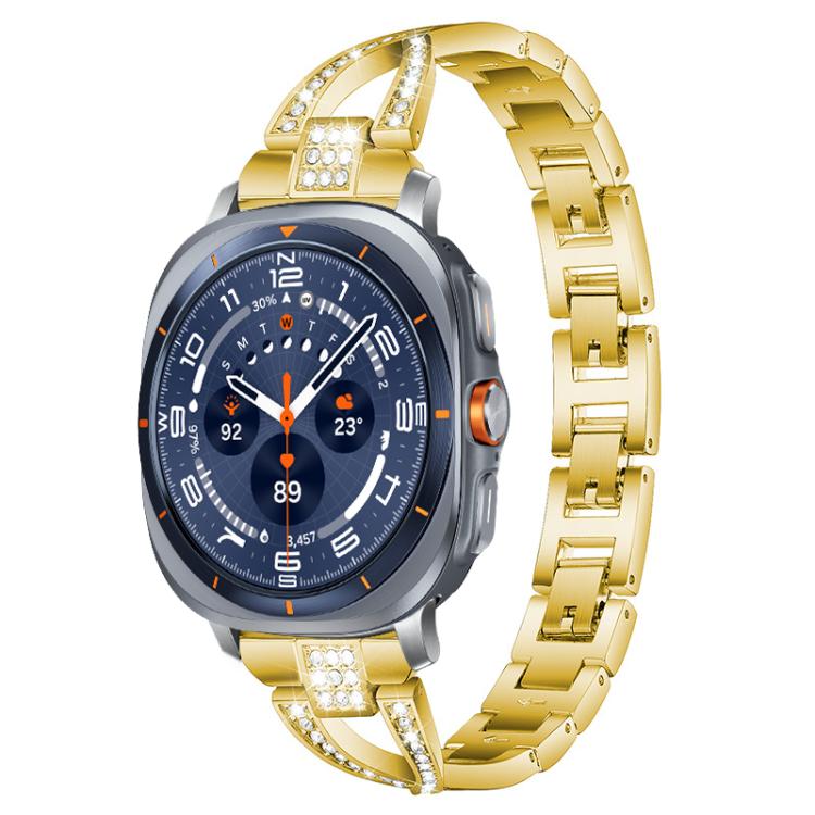 Bracelet de montre en métal xDfind à une rangée de diamants en forme de X, For Samsung Galaxy Watch Ultra/Ultra 2025, For Samsung Galaxy Watch8 / 8 Classic, For Samsung Galaxy Watch 7 / 6 / 5 / FE