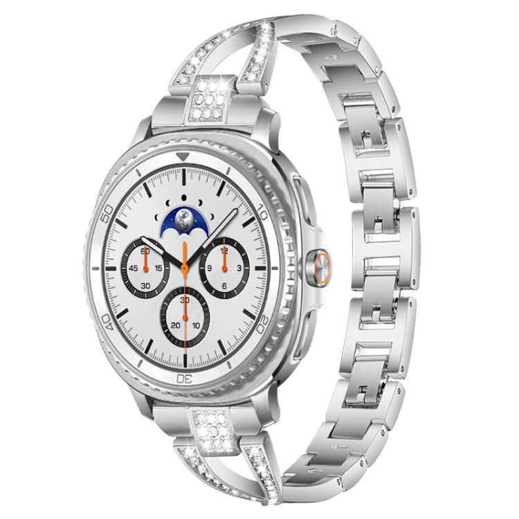 Bracelet de montre en métal xDfind à une rangée de diamants en forme de X, For Samsung Galaxy Watch Ultra/Ultra 2025, For Samsung Galaxy Watch8 / 8 Classic, For Samsung Galaxy Watch 7 / 6 / 5 / FE