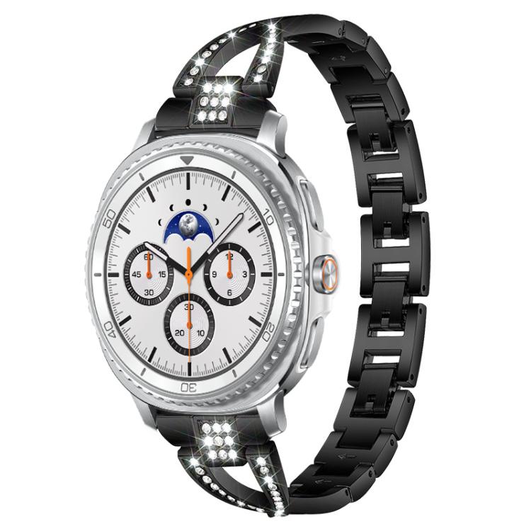 Bracelet de montre en métal xDfind à une rangée de diamants en forme de X, For Samsung Galaxy Watch Ultra/Ultra 2025, For Samsung Galaxy Watch8 / 8 Classic, For Samsung Galaxy Watch 7 / 6 / 5 / FE