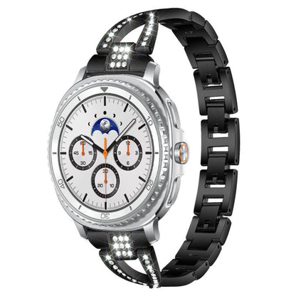 Bracelet de montre en métal xDfind à une rangée de diamants en forme de X, For Samsung Galaxy Watch Ultra/Ultra 2025, For Samsung Galaxy Watch8 / 8 Classic, For Samsung Galaxy Watch 7 / 6 / 5 / FE