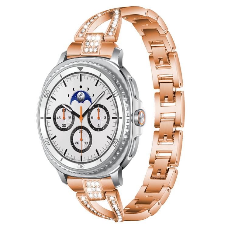 Bracelet de montre en métal xDfind à une rangée de diamants en forme de X, For Samsung Galaxy Watch Ultra/Ultra 2025, For Samsung Galaxy Watch8 / 8 Classic, For Samsung Galaxy Watch 7 / 6 / 5 / FE