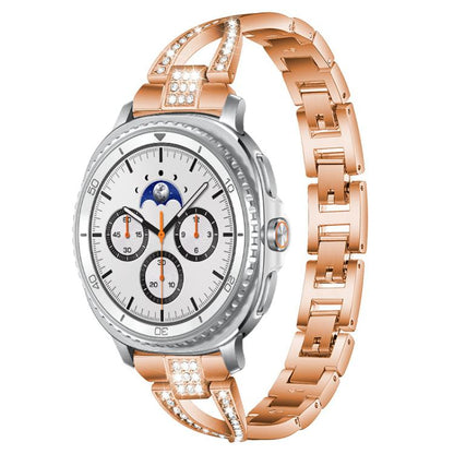 Bracelet de montre en métal xDfind à une rangée de diamants en forme de X, For Samsung Galaxy Watch Ultra/Ultra 2025, For Samsung Galaxy Watch8 / 8 Classic, For Samsung Galaxy Watch 7 / 6 / 5 / FE